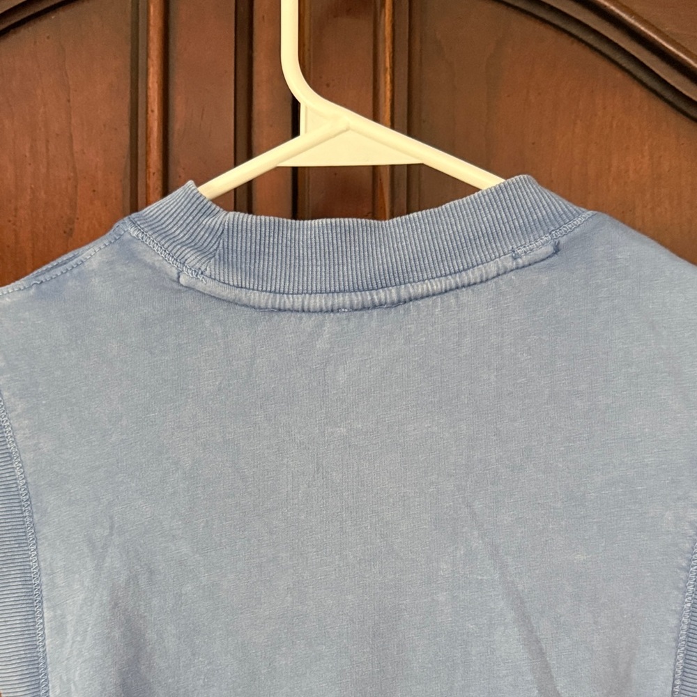 Anthro Daily Practice Ruched Midi Dress XXS Blue Sleeveless Bodycon Athleisure - Picture 10 of 11